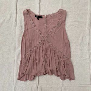 Kylie and Kendall Blush Lace Designed Tank Top